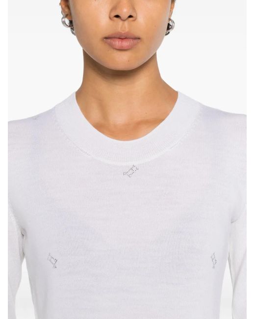Herno White Smbellished Top