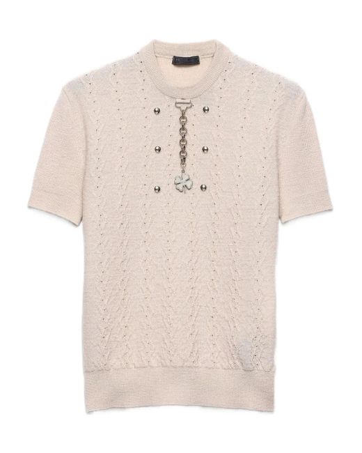 Maglione Girocollo di Prada in Natural da Uomo