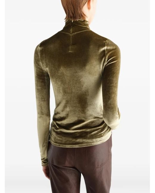 Lemaire Green Fitted Stand-Collar Top