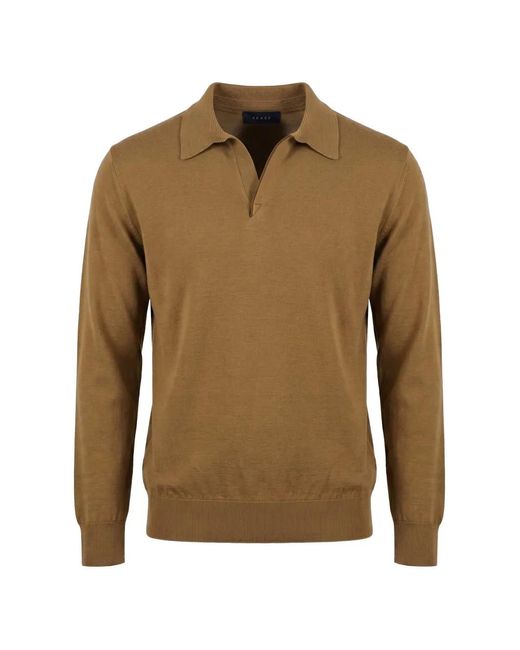 Sease Green Fine-Knit Polo Sweater for men