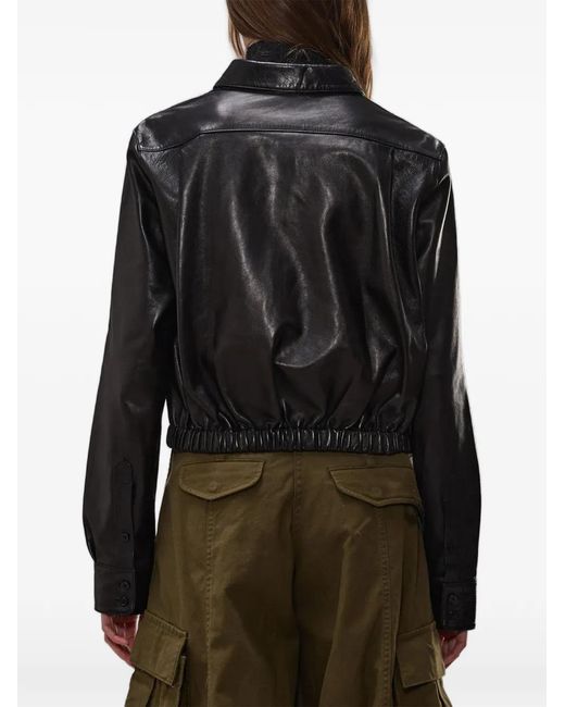 R13 Black Elasticated-Hem Jacket