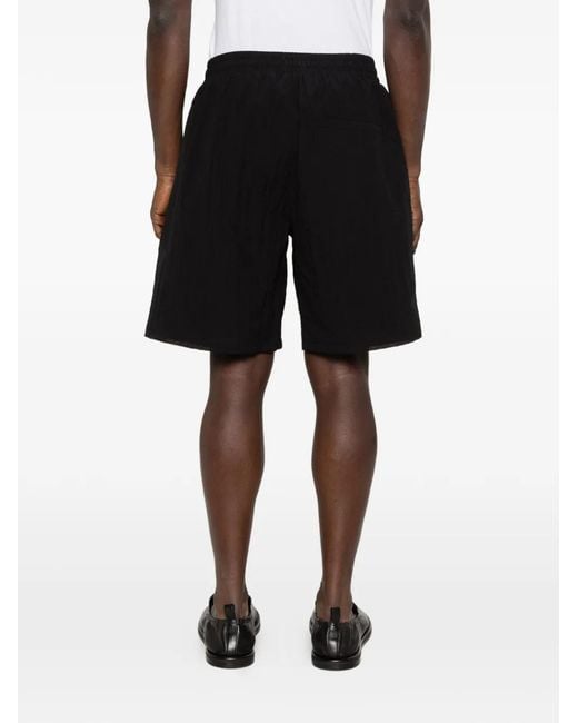 Arte' Black Drawstring-Fastening Textured Shorts
