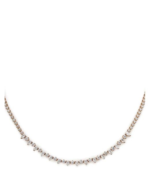 Jewels Aficionado Natural 18Kt Rose Tennis Diamond Necklace