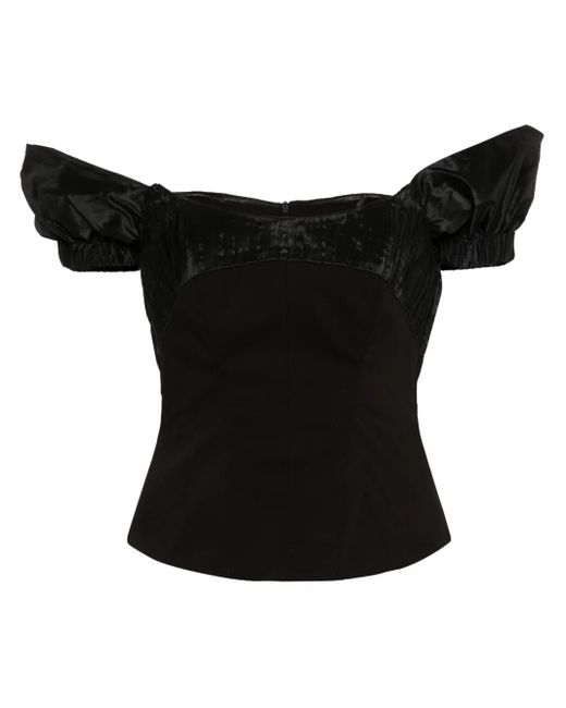 V:PM ATELIER Black Paloma Off-Shoulder Corset Top