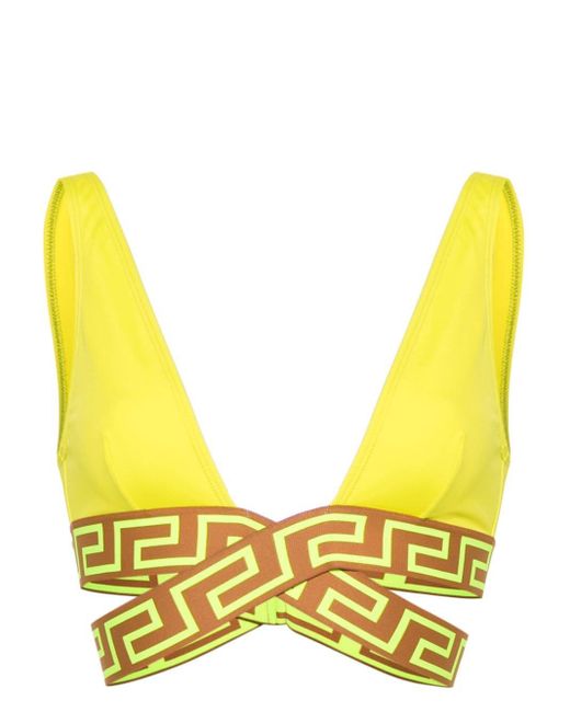 Versace Triangel Bikinitop in het Yellow