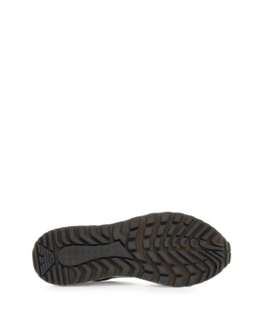 Emporio Armani Blue Recycled Nylon Sneakers With Regenerated Saffiano Details for men