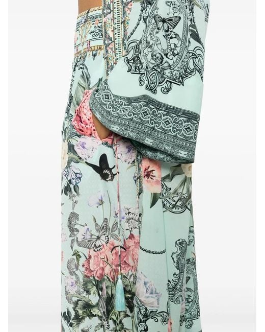 Camilla Green Petal Promise Land Wide-Leg Trousers