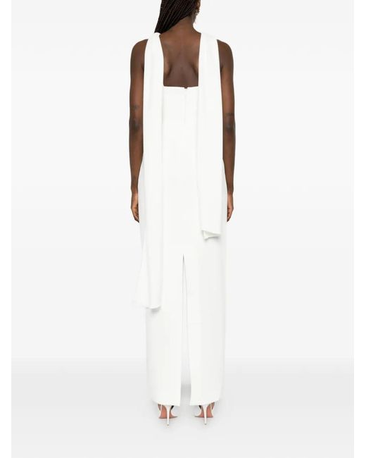 Solace London White Rona Twisted Maxi Dress