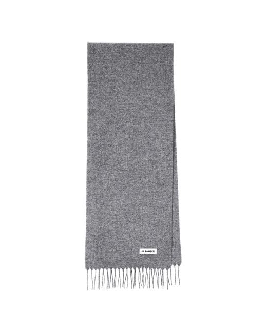 Jil Sander Gray Schal Mit Fransen