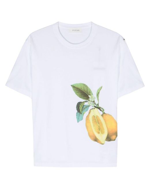T-shirt Nebbie en coton Sportmax en coloris White