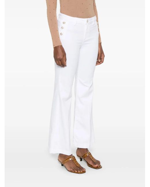 Liu Jo White Long Jeans With Buttons