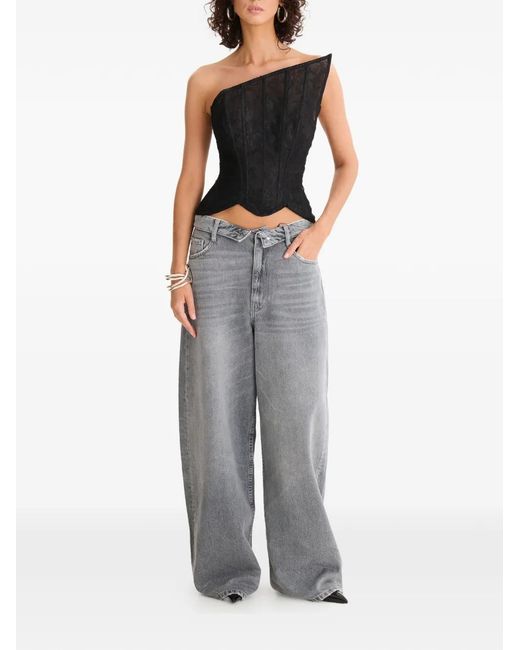 MOOS STUDIO Black Triangle Lace Top