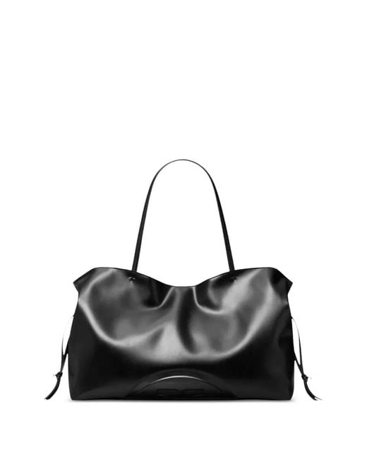 Tory Burch Black Ella Natuura Drawstring Tote