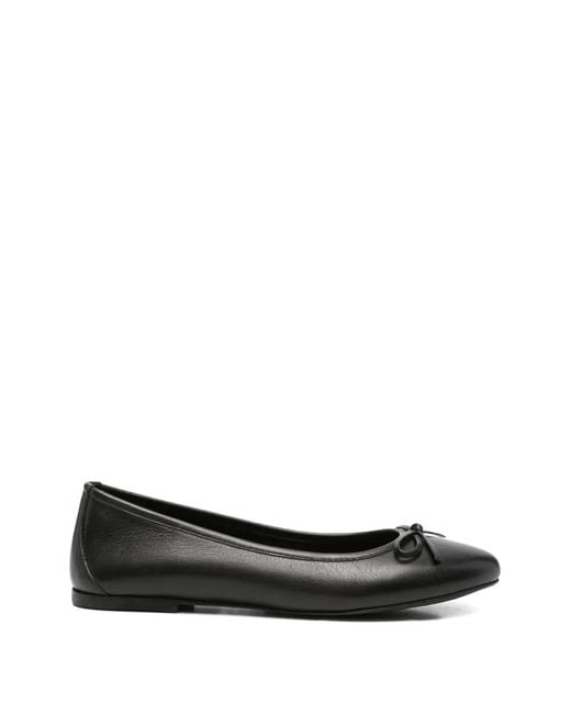 SERGIO MORETTI FIRENZE Black Bow-Detail Ballet Flats