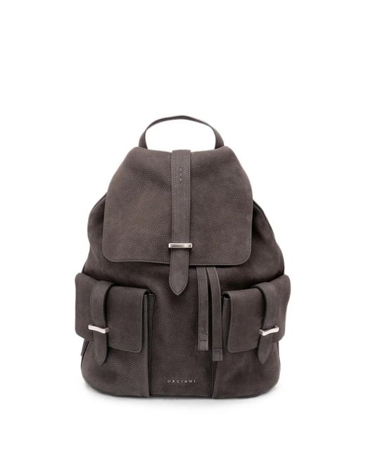 Orciani Brown Nabucco Leather Backpack for men