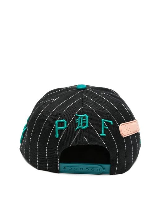 PDF Green Pinstripe Embroidered Baseball Cap for men
