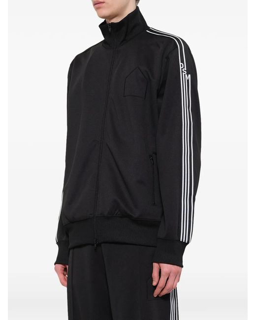 Dover Street Market Black Logo-Embroidered Stripe-Detail Sweatshirt for men