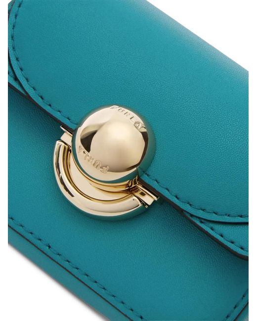 Furla Blue Small Leather Shoulder Bag