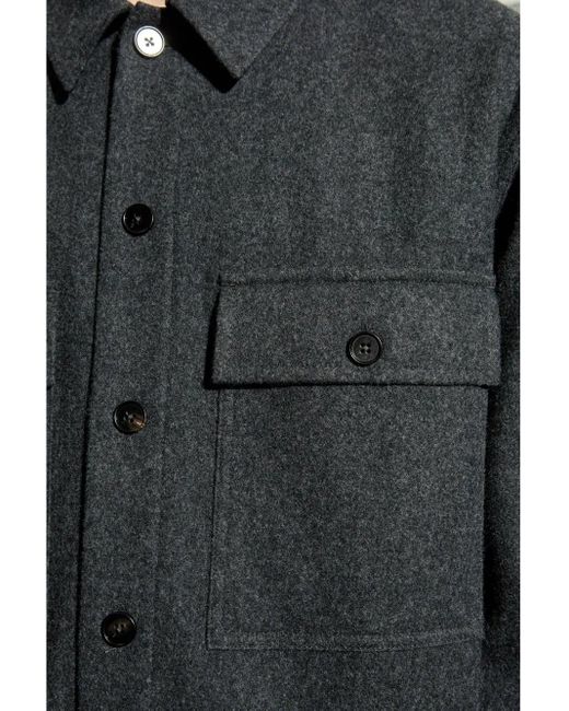 Jil Sander Gray Virgin-Wool Shirt for men