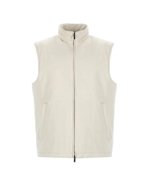 Fay White Zip-Fastening Gilet for men