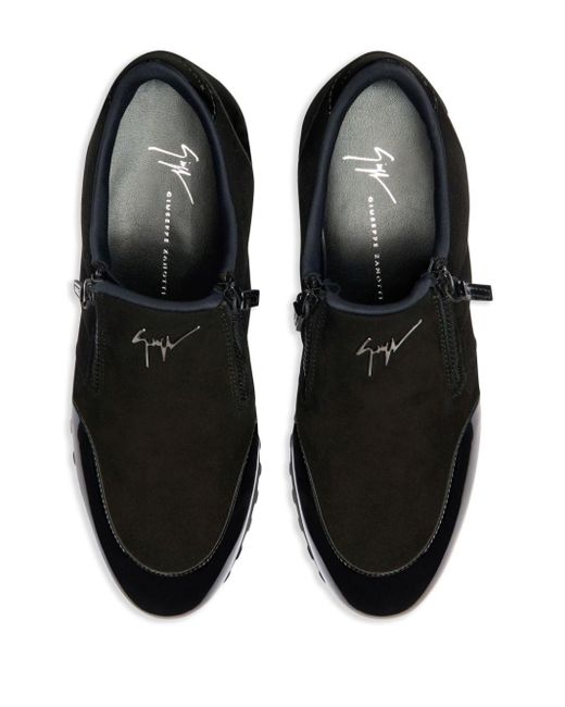 Giuseppe Zanotti Idle Run Wildleder-Loafer mit Reißverschluss in Black für Herren