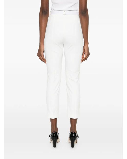 Elisabetta Franchi White Cropped Trousers