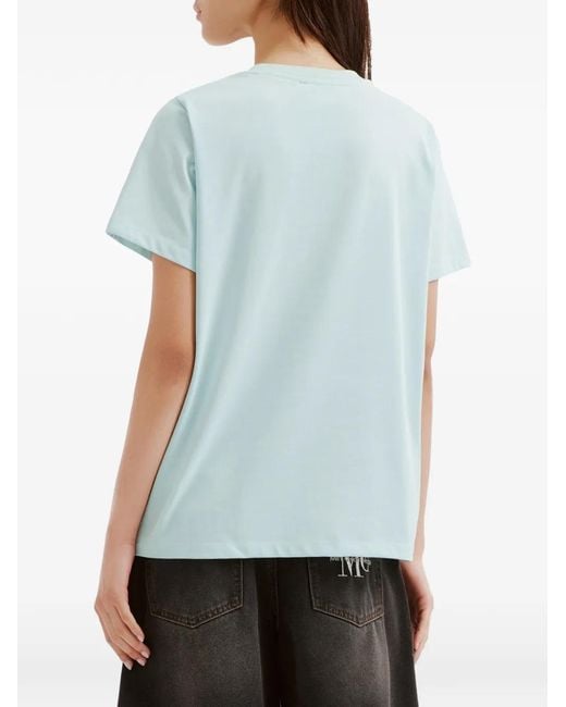 Mini Cream Blue Graphic-Print T-Shirt