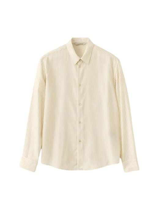 A Kind Of Guise White Fulvio Pinstripe-Print Long-Sleeve Shirt for men