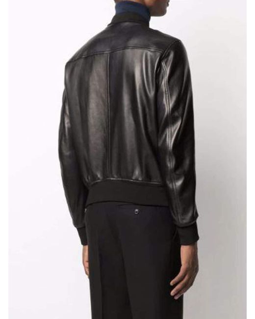 Leather Short Jacket Tom Ford de hombre de color Black