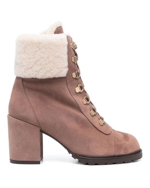Stuart Weitzman Brown 90Mm Ankle Lace-Up Fastening Boots
