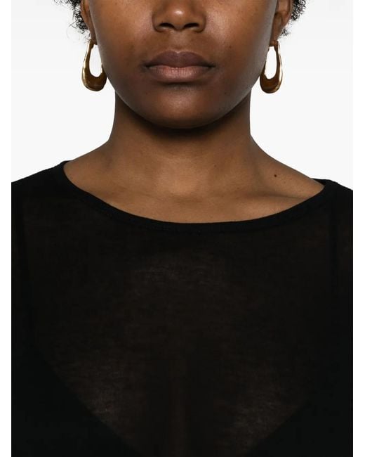 MODES GARMENTS Black Long-Sleeve Cotton T-Shirt