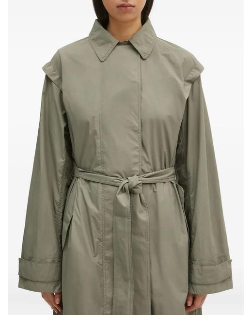Samsøe & Samsøe Green Belted Shoulder-Cape Coat