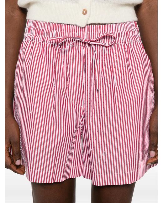 P.A.R.O.S.H. Pink Striped-Pattern Shorts