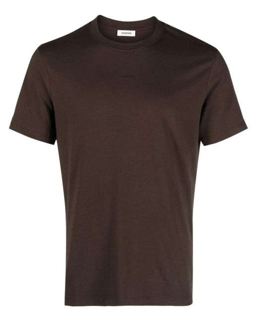 T-shirt con ricamo di Sandro in Brown da Uomo
