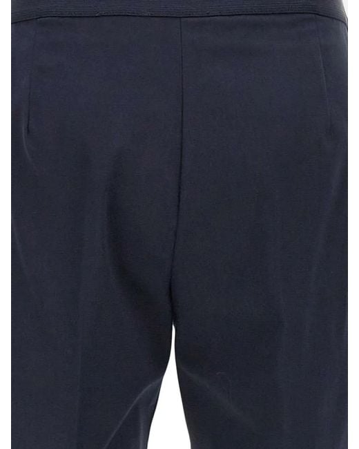 Elena Miro Blue Pressed-Crease Trousers