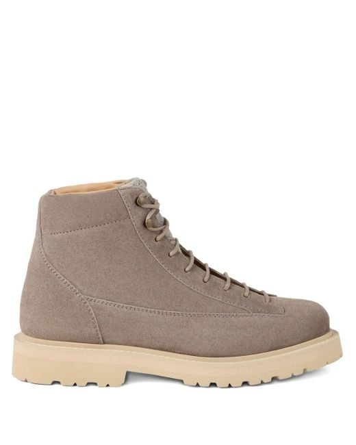 Botas de ante con cordones Brunello Cucinelli de hombre de color Brown
