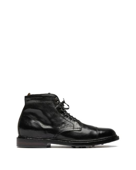 Officine Creative Black Lace-Up Fastening Boots for men