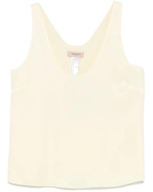 Twinset Natural Scoop-Neck Top