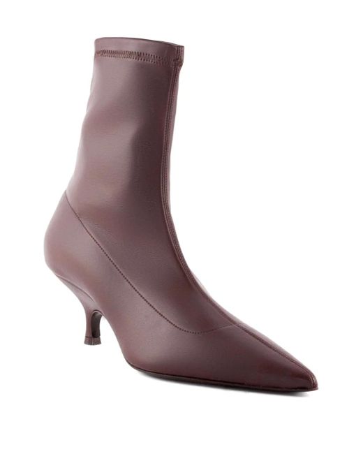 Gia Borghini Brown 50Mm Pointed-Toe Boots