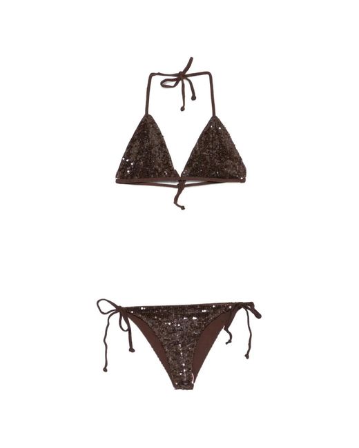 P.A.R.O.S.H. White Sequin-Embellished Bikini