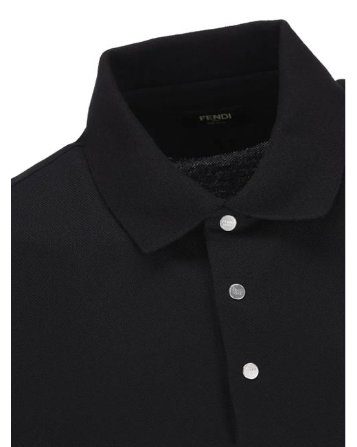 Fendi Black Polo Shirt With Logo for men