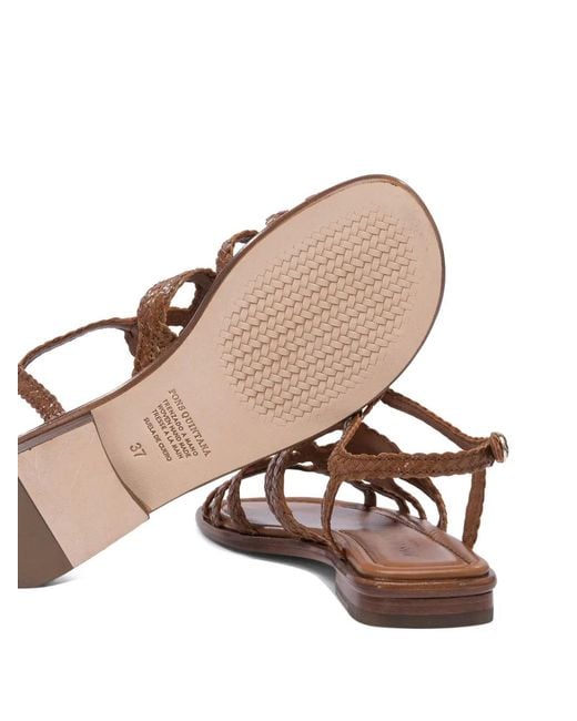 Pons Quintana Brown Woven Leather Sandals