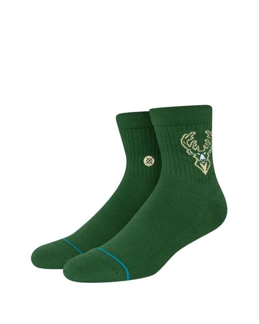 Stance Green X Nba Milwaukee Bucks Embroidered Socks for men