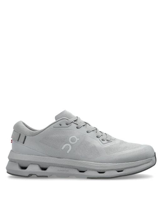 On Shoes Gray Logo-Print Trainers for men