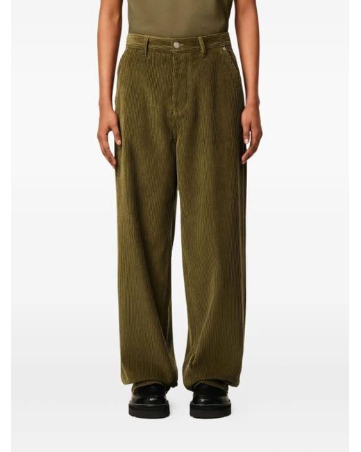 Pantaloni A Gamba Ampia di AMI in Green da Uomo