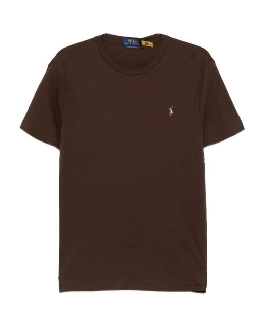 Polo Ralph Lauren Brown Embroidered-Logo T-Shirt for men