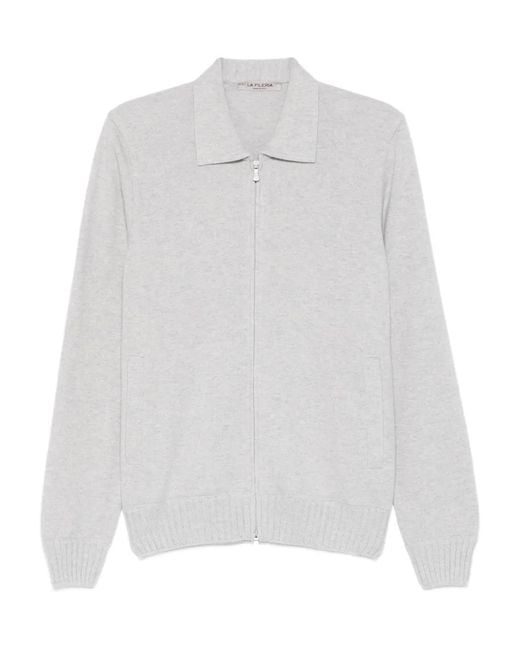 Fileria White Cashmere Collar Cardigan for men