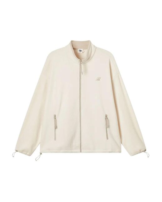 B+ AB White Fleecejacke Mit Reißverschluss