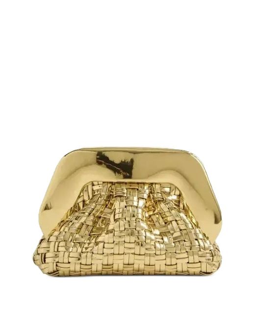THEMOIRÈ Metallic Gea Woven-Pattern Clutch Bag