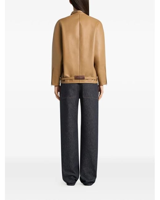 Courreges Natural Circle Edge Cut-Out Bomber Jacket